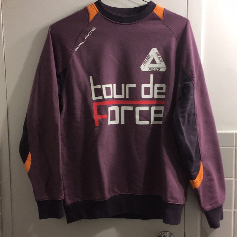 Palace Tour De Force Crew Sweatshirt Purple FW19